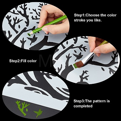 Eco-Friendly PET Plastic Hollow Painting Silhouette Stencil DIY-WH0224-62-1