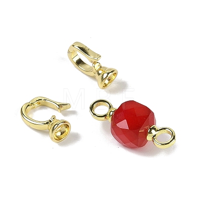 Natural Red Corundum/Ruby with Brass Fold Over Clasps G-G141-01G-1