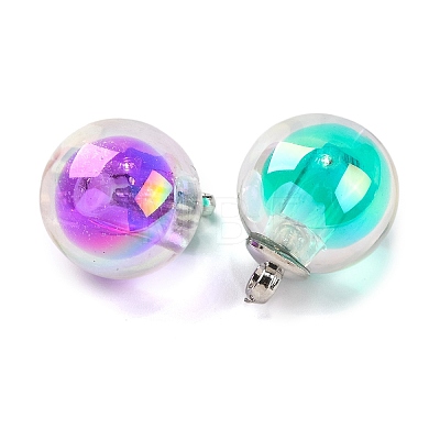 AB Color Resin Round Pendants RESI-U002-02-1