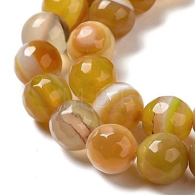 Natural Striped Agate/Banded Agate Beads Strands G-A246-8mm-01-1
