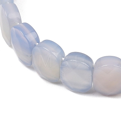Dyed & Heated Natural Agate Oval Beaded Stretch Bracelet G-E010-01-20-1