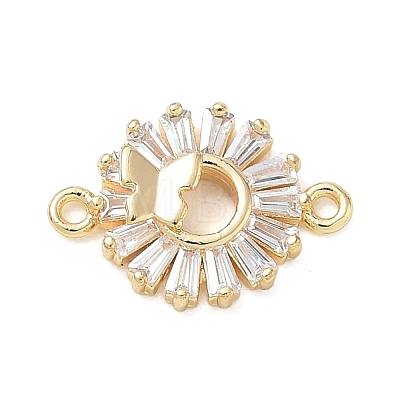 Butterfly Theme Brass Pave Clear Cubic Zirconia Connector Charms CU-CBAFF5B-02B-G-1