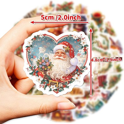 50Pcs Christmas Theme Paper Stickers PW-WG362C2-01-1