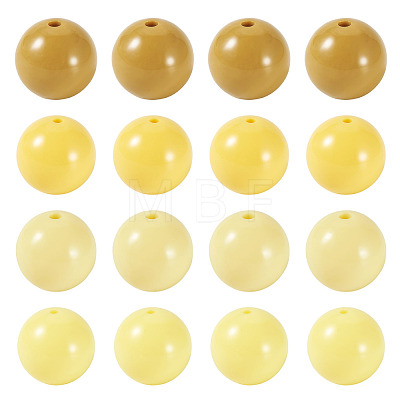 40Pcs 4 Colors Opaque Acrylic Beads MACR-TA0002-98-1