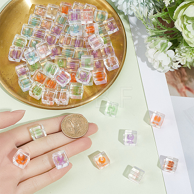 80Pcs Transparent Acrylic Beads OACR-SC0003-01-1