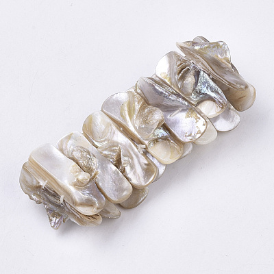 Freshwater Shell Beaded Stretch Bracelets BJEW-S278-009-1