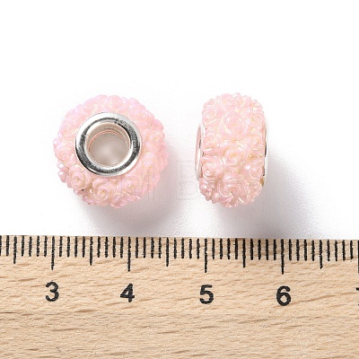 AB Color Resin Rose Flower European Beads RESI-M001-05D-1