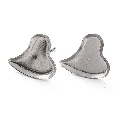 304 Stainless Steel Stud Earring Settings STAS-J032-03-1