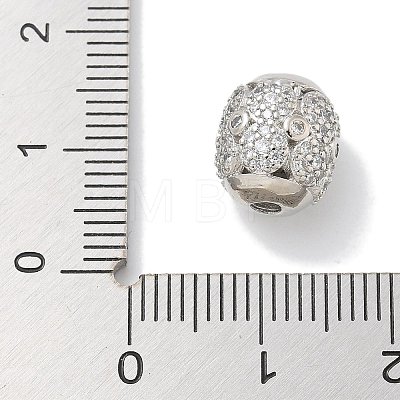 Rack Plating Brass Micro Pave Cubic Zirconia Beads KK-L224-030P-1