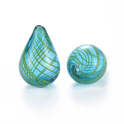 Transparent Handmade Blown Glass Globe Beads X-GLAA-T012-05-1