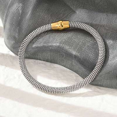 304 Stainless Steel Mesh Chain Bracelets for Women Men BJEW-Z087-19GP-1