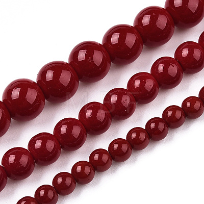 Opaque Solid Color Glass Beads Strands GLAA-T032-P4mm-05-1