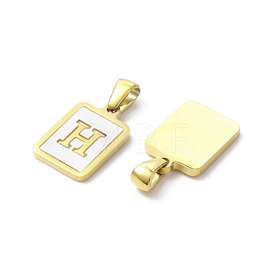 Ion Plating(IP) 304 Stainless Steel Pave Shell Pendants X-STAS-G327-01G-H-1