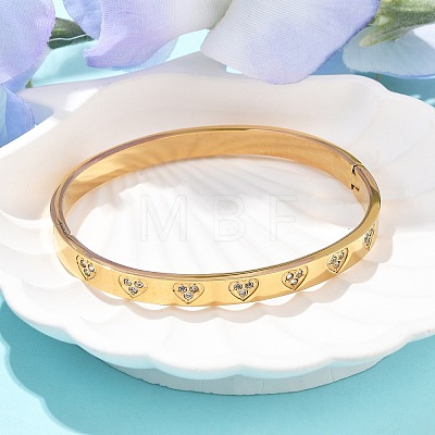 304 Stainless Steel Rhinestone Bangles for Women BJEW-Z092-15G-1