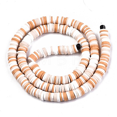 Handmade Polymer Clay Beads Strands X-CLAY-R089-6mm-095-1