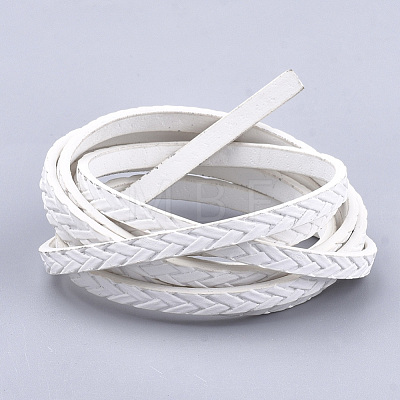 Braided Flat Single Face Imitation Leather Cords LC-T003-01J-1