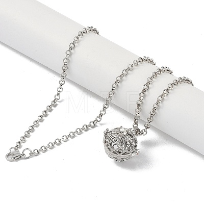 Brass with Rhinestone Pendant Necklaces NJEW-G089-03B-P-1