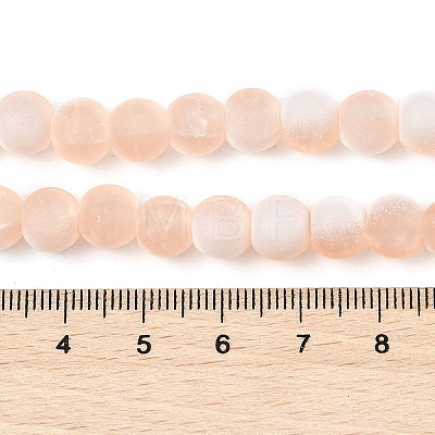 Frosted Crackle Glass Beads Strands GLAA-U001-6mm-M05-1