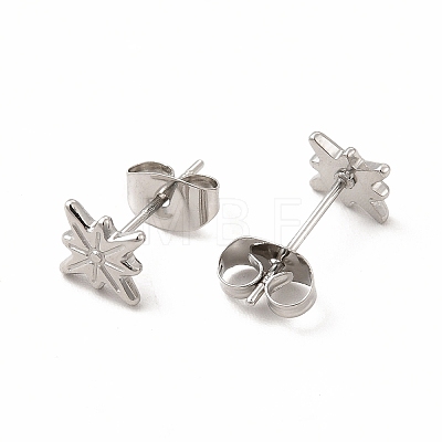 304 Stainless Steel Star Stud Earrings for Women EJEW-C004-06P-1