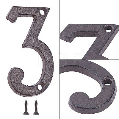 Iron Home Address Number AJEW-WH0126-24C-1