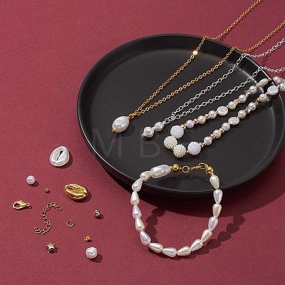 DIY Imitation Pearl Bracelet Necklace Making Kit DIY-FS0003-11-1