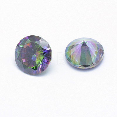 Cubic Zirconia Pointed Back Cabochons ZIRC-WH0011-01B-1