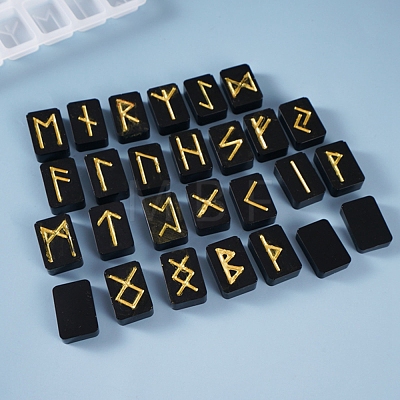 Runes/Futhark/Futhorc Silicone Molds X-DIY-K017-17-1