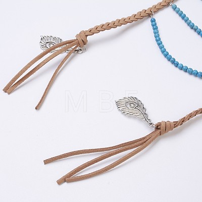 Natural & Synthetic Mixed Stone Tiered Necklaces NJEW-JN02124-1