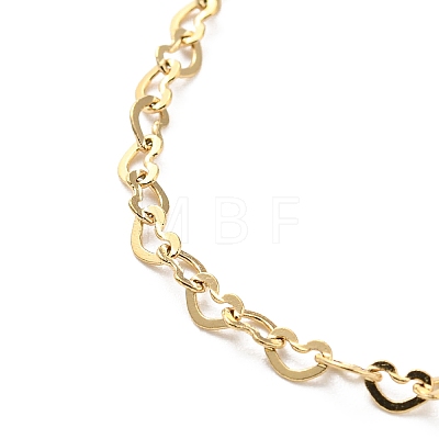 304 Stainless Steel Heart Link Chain Bracelet for Women BJEW-B064-07G-1