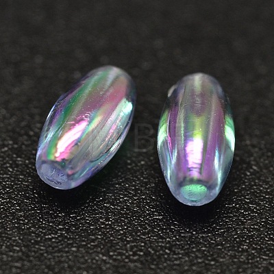 AB Color Plated Rice Electroplated Eco-Friendly Transparent Acrylic Beads X-PACR-I002-13-1