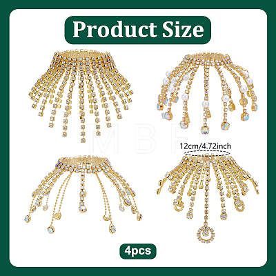 4Pcs Glass Rhinestone Wine Glass Charms AJEW-OC00044-1