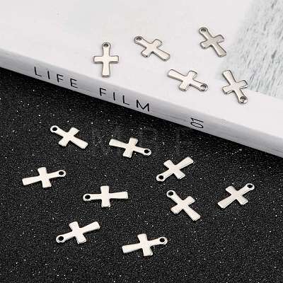 Tarnish Resistant Stainless Steel Tiny Cross Charms LS-STAS-Q168-07-1