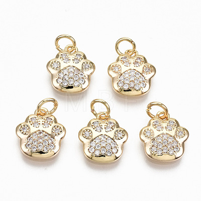 Brass Micro Pave Clear Cubic Zirconia Charms RJEW-T063-38G-NF-1