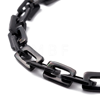 Vacuum Plating Rectangle 201 Stainless Steel Chain Bracelets BJEW-N240-06EB-1