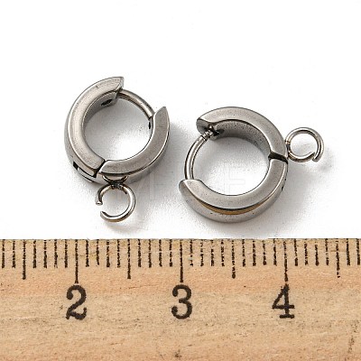201 Stainless Steel Huggie Hoop Earrings Findings STAS-A167-01R-P-1