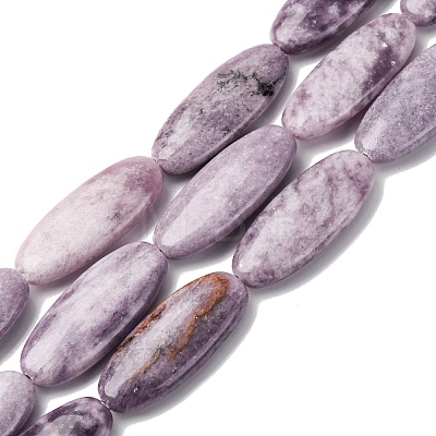 Natural Lepidolite/Purple Mica Stone Beads Strands G-F808-A01-01-1