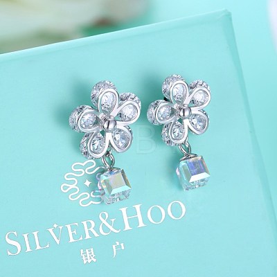 925 Sterling Silver Stud Earrings EJEW-BB32549-1