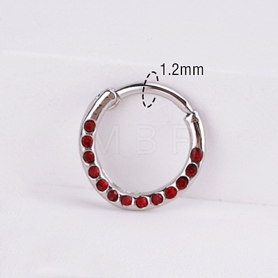 316L Stainless Steel Micro Pave Cubic Zirconia Hoop Nose Rings WG5D603-05-1