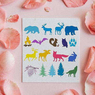 Plastic Reusable Drawing Painting Stencils Templates DIY-WH0172-393-1