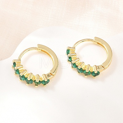 Brass Micro Pave Cubic Zirconia Hoop Earrings EJEW-P346-09G-01-1