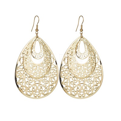 Bohemian Style Hollow Teardrop Alloy Dangle Earrings FS-WG1E410-01-1