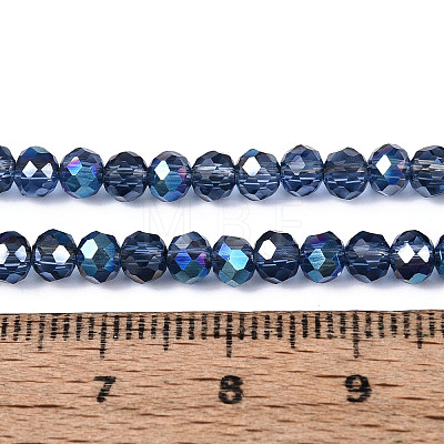 Electroplate Transparent Glass Beads Strands EGLA-N054-T4mm-A02-1
