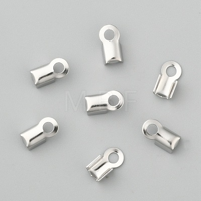 304 Stainless Steel Fold Over Crimp Cord Ends X-STAS-M009-01A-1