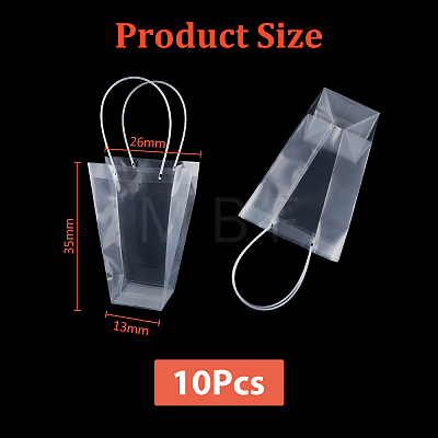 Valentine's Day SUPERFINDINGS 6Pcs Trapezoid PP Plastic Gift Bags ABAG-FH0001-06-1