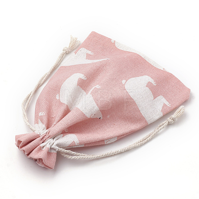 Polycotton(Polyester Cotton) Packing Pouches Drawstring Bags ABAG-S003-01B-1