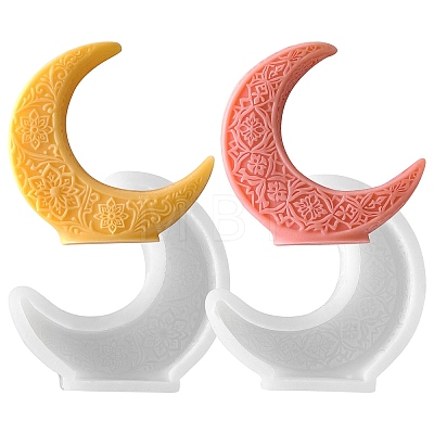 2Pcs 2 Styles Moon Candle Silicone Molds ST-CJ0043-073-1