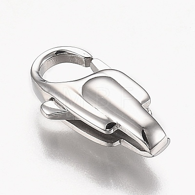 Polished 316 Surgical Stainless Steel Lobster Claw Clasps STAS-Z013-11P-1