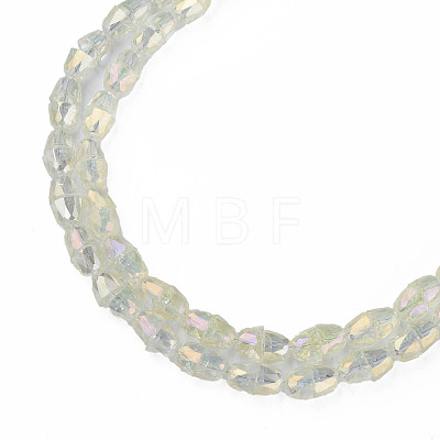 Electroplate Transparent Glass Beads Strands EGLA-N002-35-C03-1