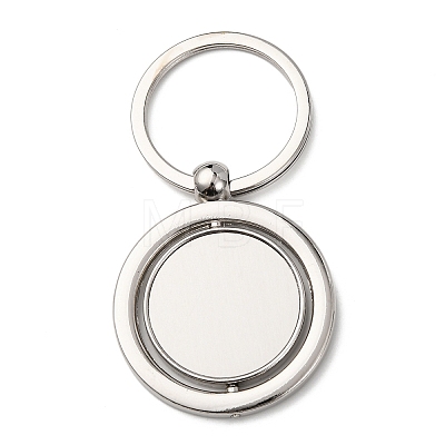 Rotatable Alloy Blank Keychain Cabochon Settings KEYC-F041-01P-1