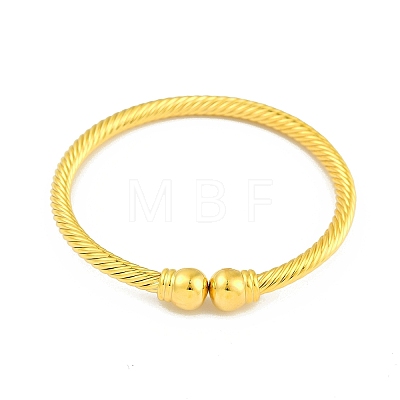 Round Brass Open Cuff Bangles BJEW-Z074-02G-1